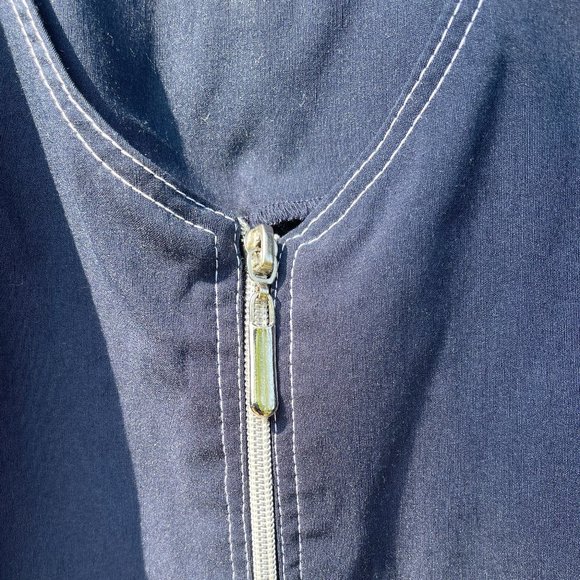 Blue Front Zip Up Dress - size large - Picture 3 of 9